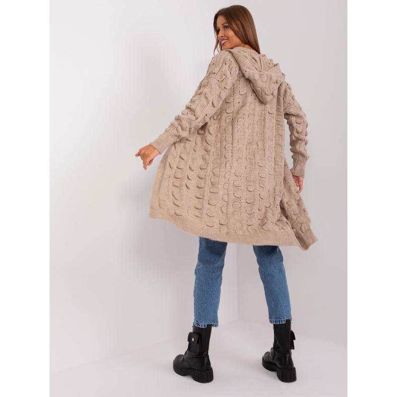Dámsky sveter s kapucňou RAD tmavobéžový