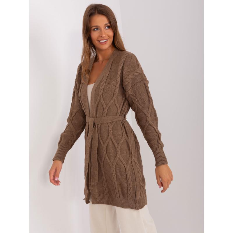 Dámský svetr pruhovaný OWARA hnědý 