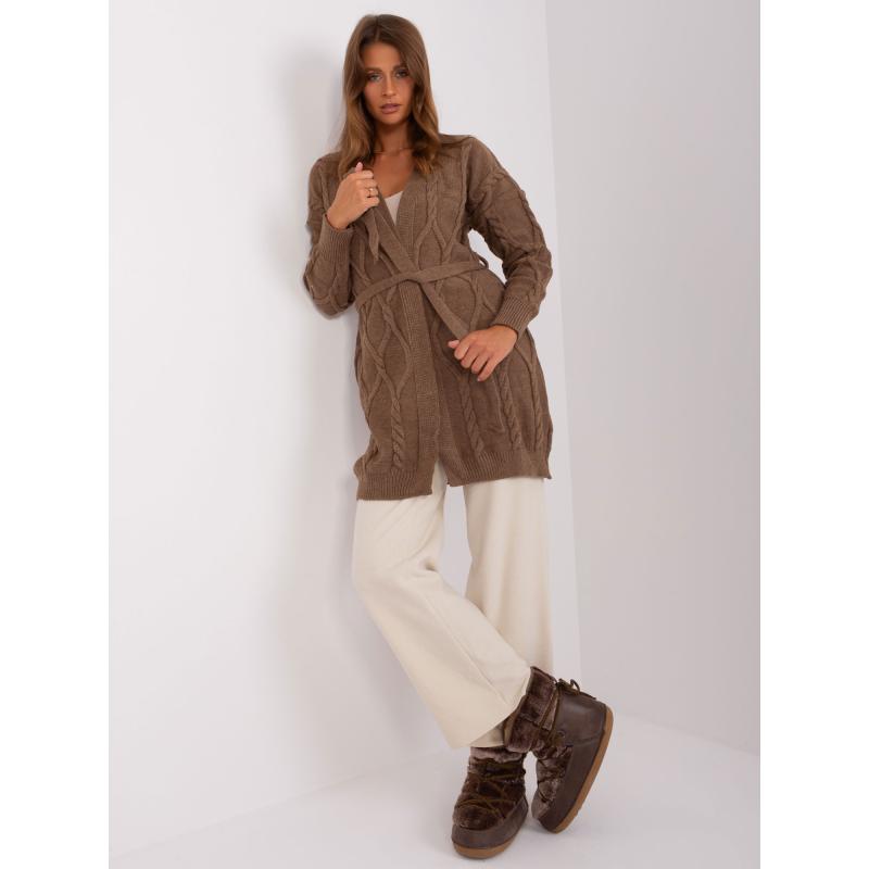 Dámský svetr pruhovaný OWARA hnědý 