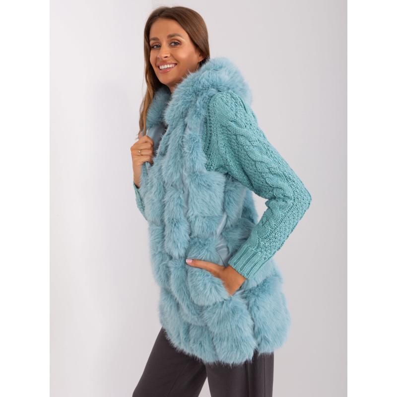 Dámská vesta s kapucí WIRA mátová