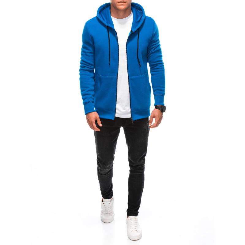 Pánská mikina s kapucí B1211 modrá