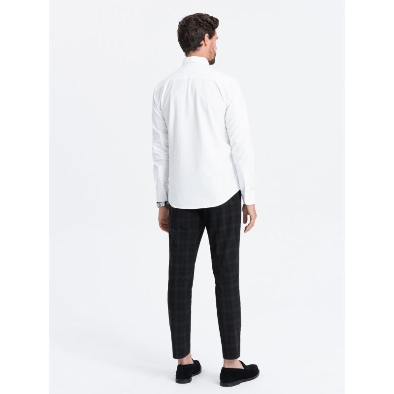 Pánska textilná košeľa Oxford REGULAR V1 OM-SHOS-0108 biela