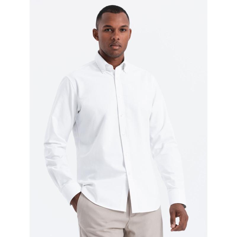 Pánská látková košile Oxford REGULAR V1 OM-SHOS-0114 bílá 
