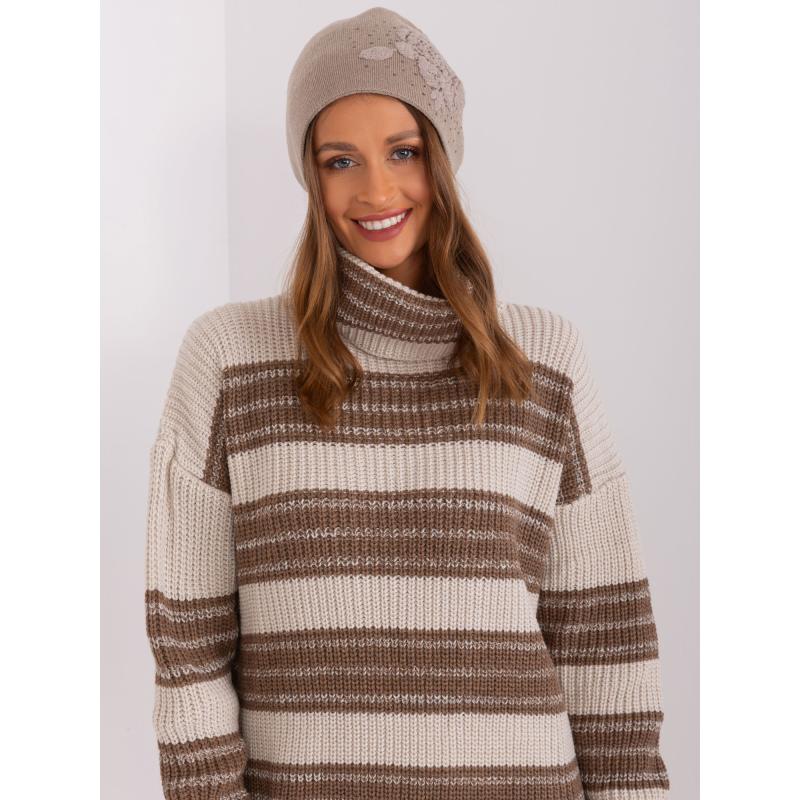 Dámska čiapka CAE tmavobéžová