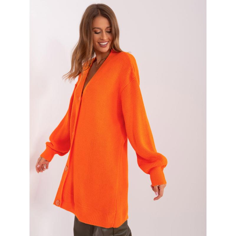 Dámský svetr s výstřihem do V ARDY oranžový