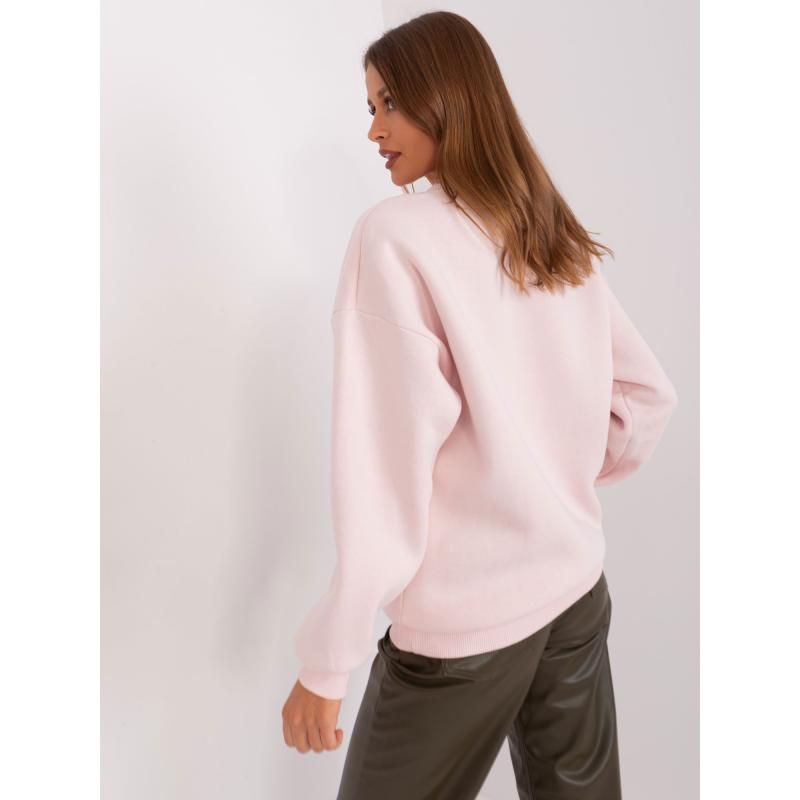 Női oversize pulóver UANGE világos rózsaszín