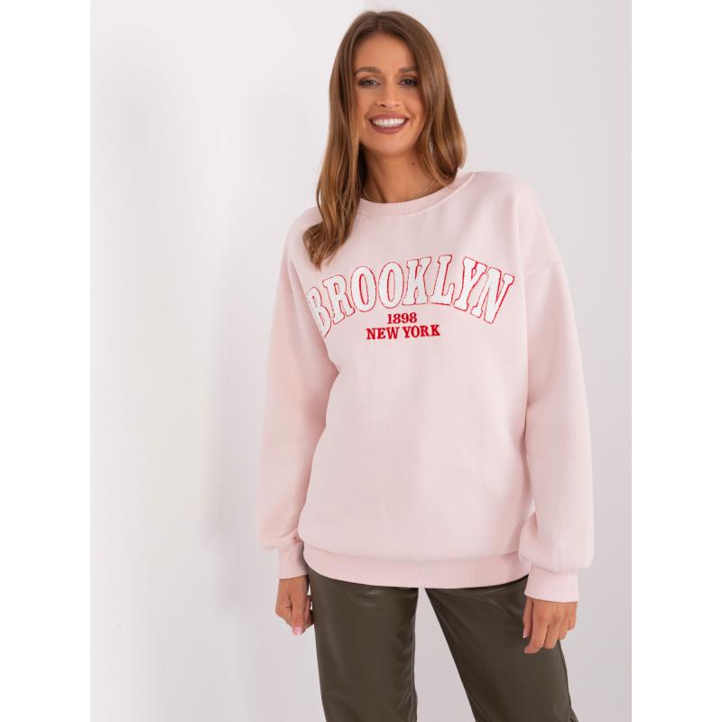 Női oversize pulóver UANGE világos rózsaszín