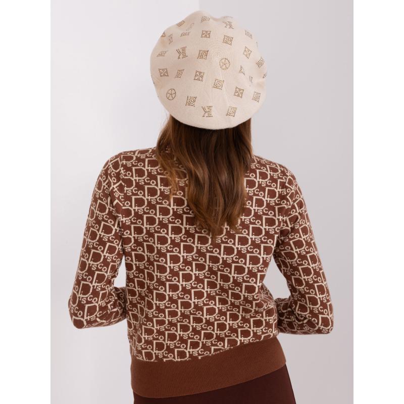 Női barett applikációval OEBA világos bézs színben