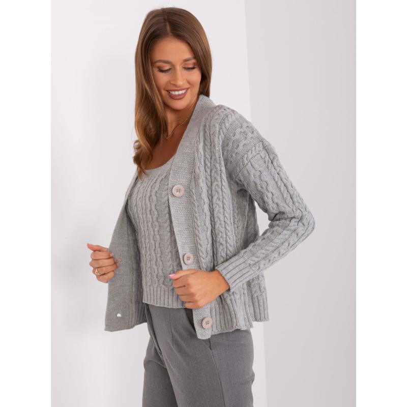 Dámská pletená souprava SEIC šedá 