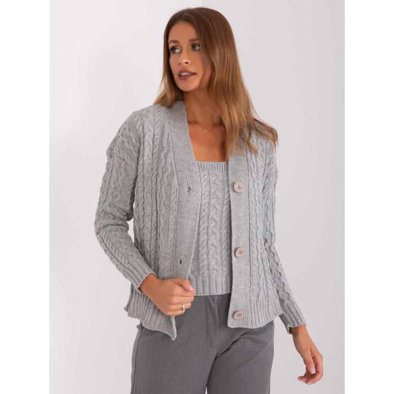 Dámská pletená souprava SEIC šedá 