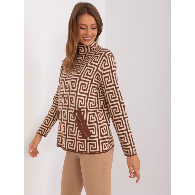 Dámsky sveter KIN hnedo-béžový