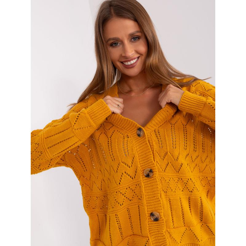 Női OUNTI mustárszínű gyapjúkeverék pulóver