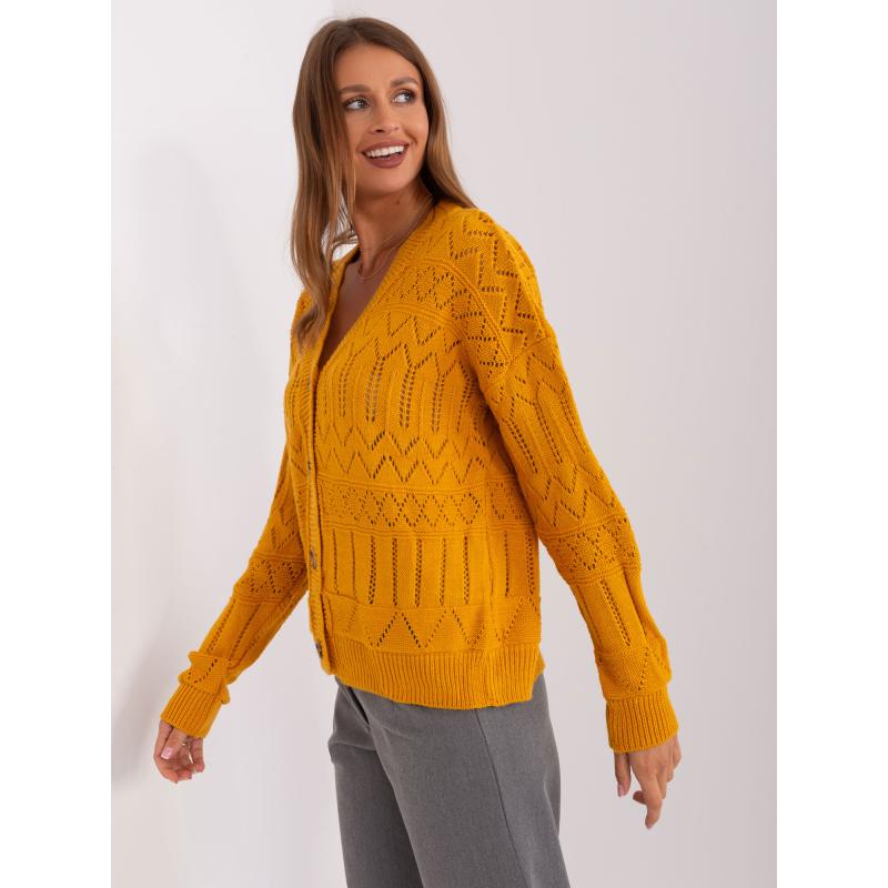 Dámský svetr ze směsi vlny OUNTI hořčicový