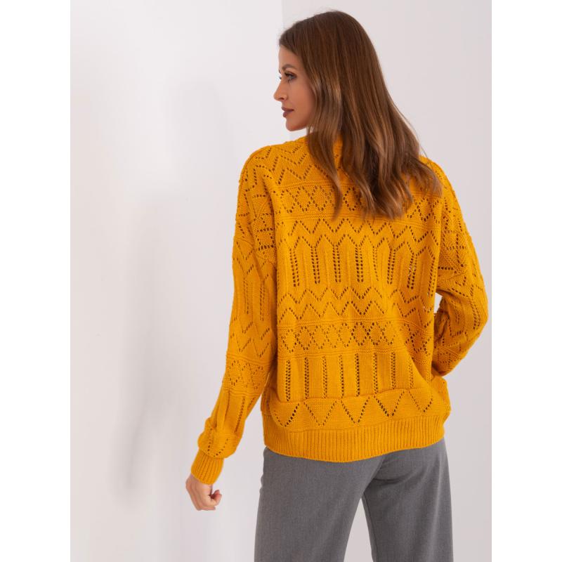 Dámský svetr ze směsi vlny OUNTI hořčicový