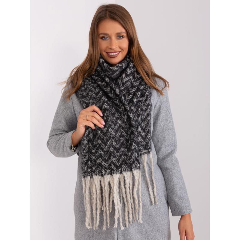Dámská šála vzorovaná ENTLA černo-béžová 