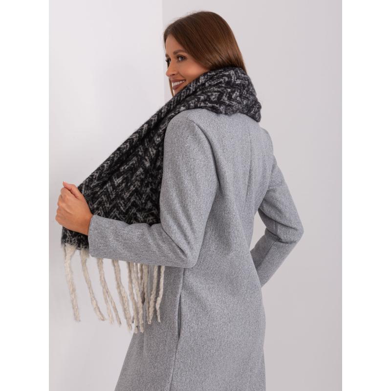 Dámská šála vzorovaná ENTLA černo-béžová 
