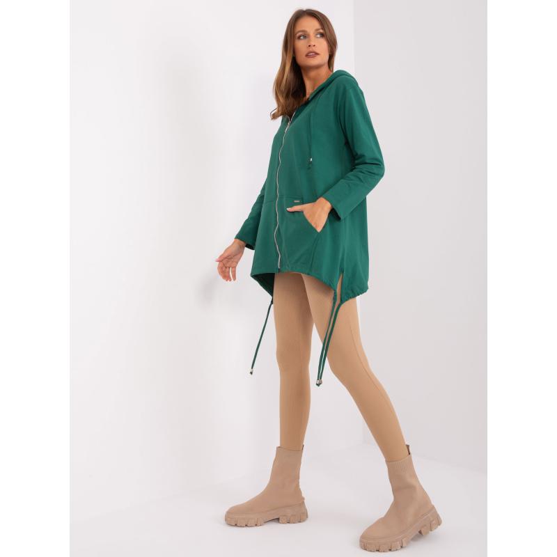 Női cipzáras pulóver AWTA sötétzöld