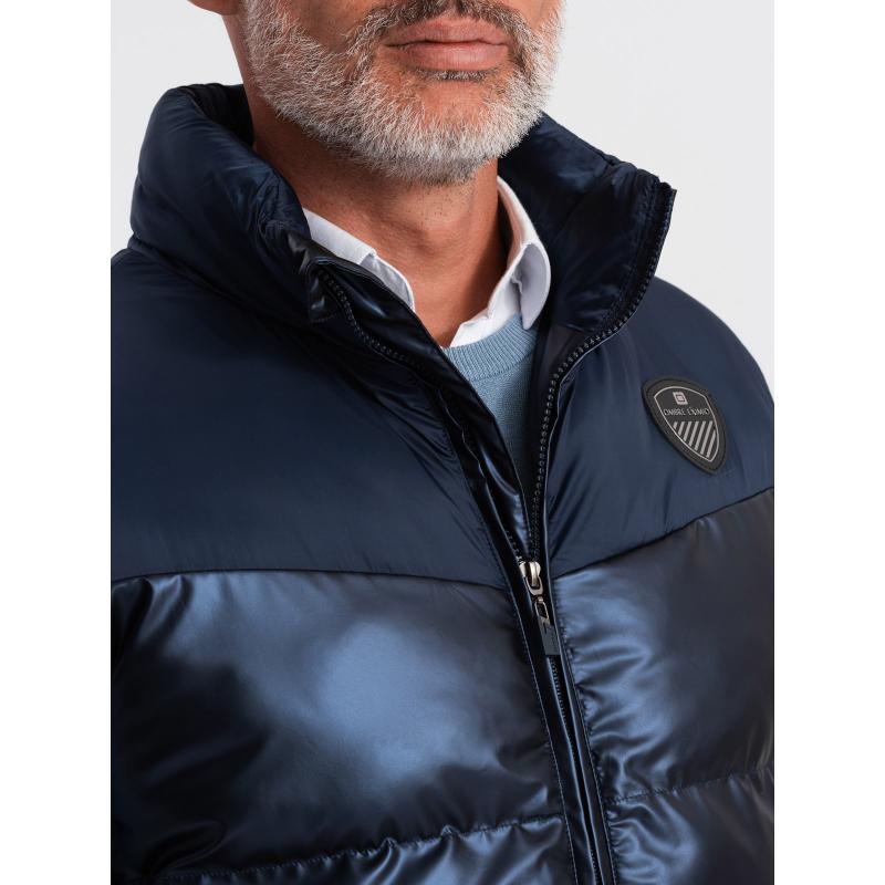 Pánska prešívaná vesta V2 OM-JAVJ-0113 tmavomodrá