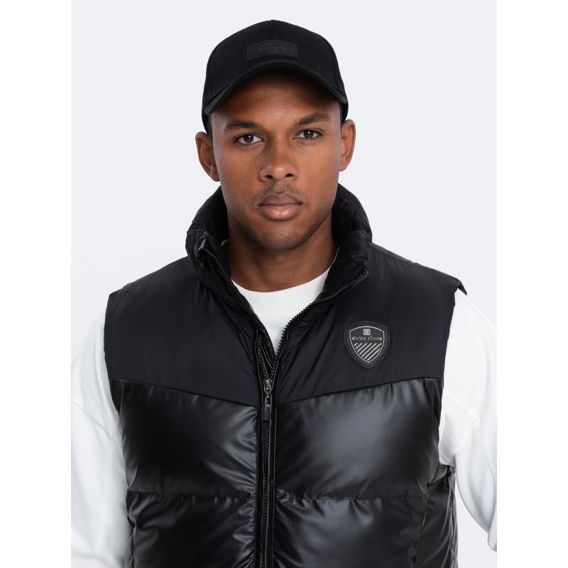 Férfi steppelt mellény V1 OM-JAVJ-0113 fekete