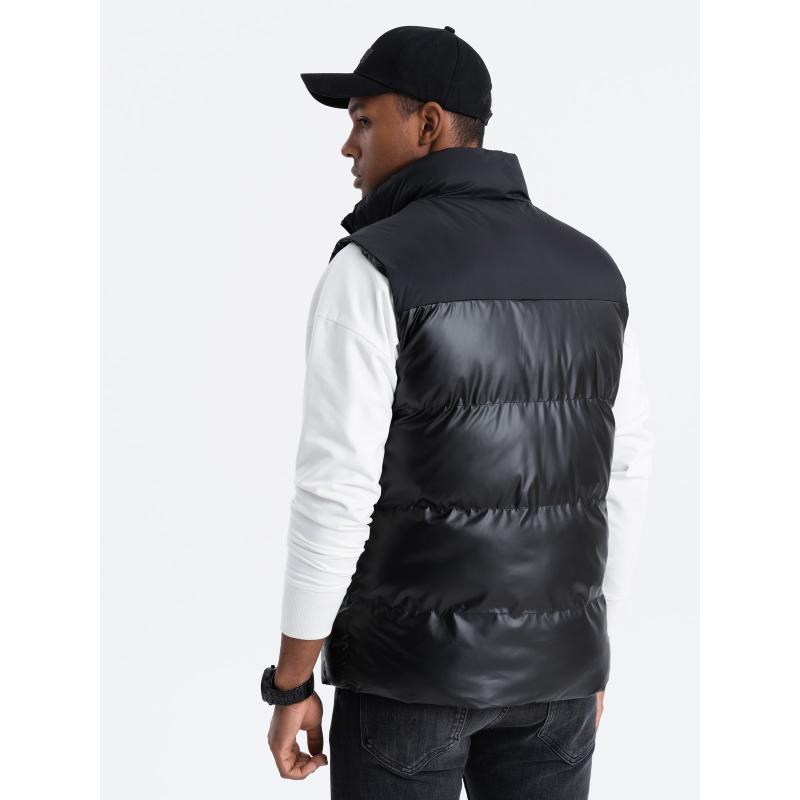 Férfi steppelt mellény V1 OM-JAVJ-0113 fekete