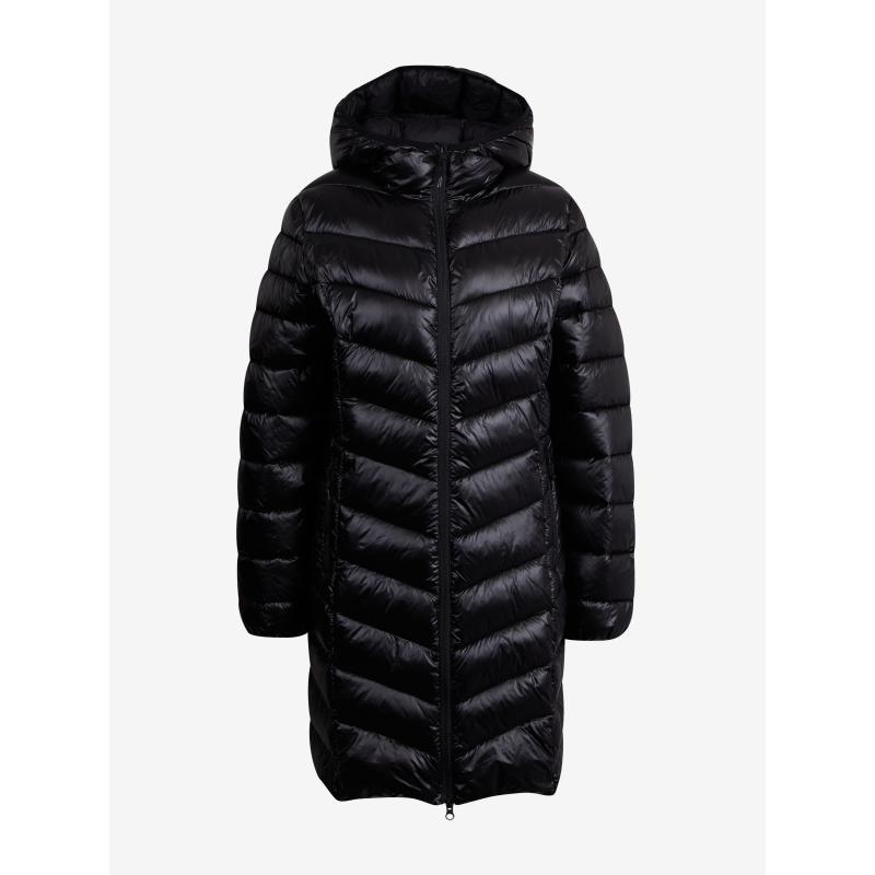 Fekete női steppelt kabát