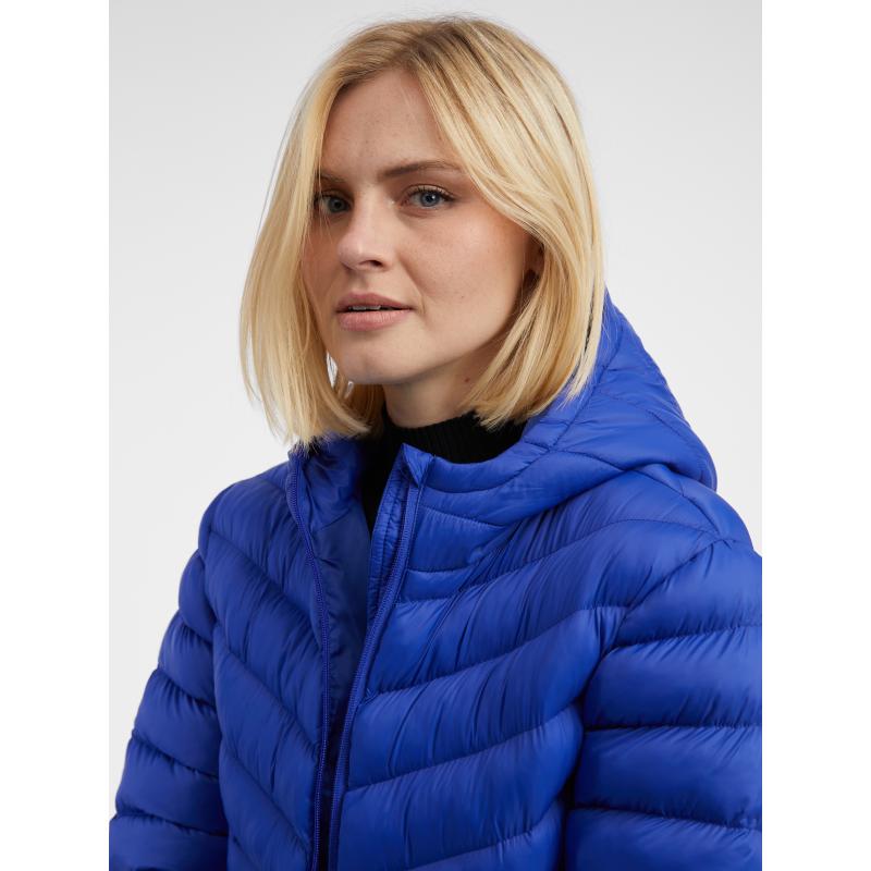 Kék női steppelt kabát