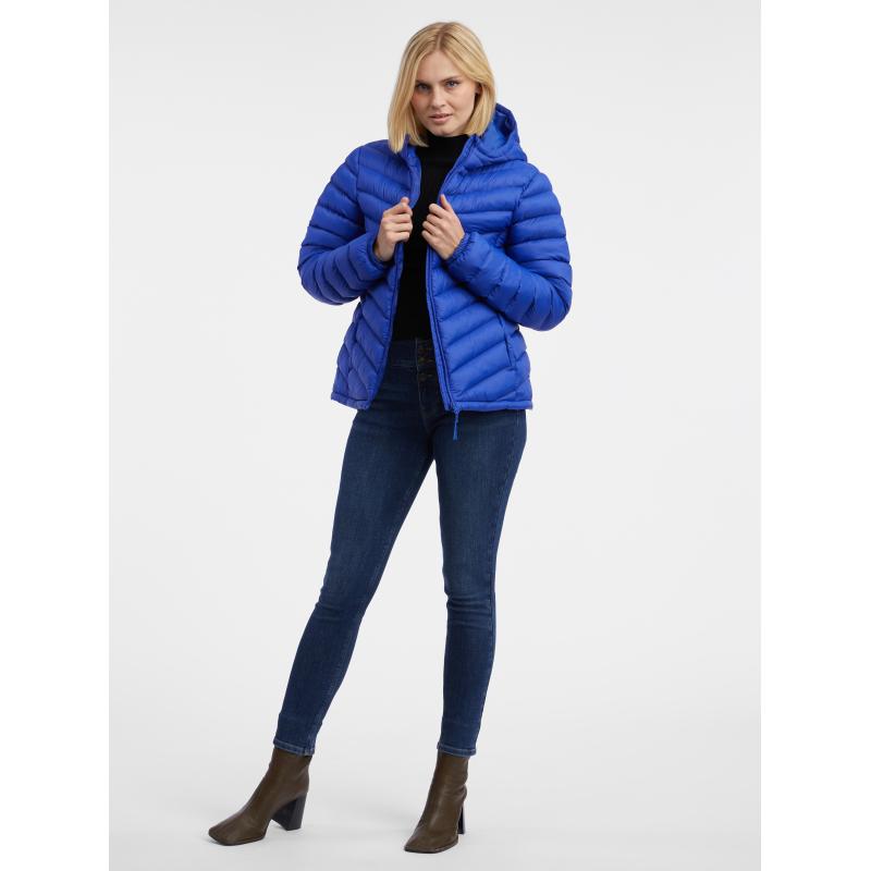 Kék női steppelt kabát
