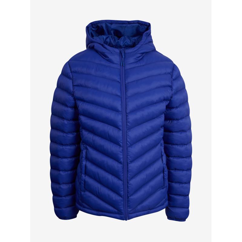 Kék női steppelt kabát