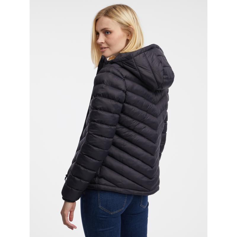 Fekete női steppelt kabát