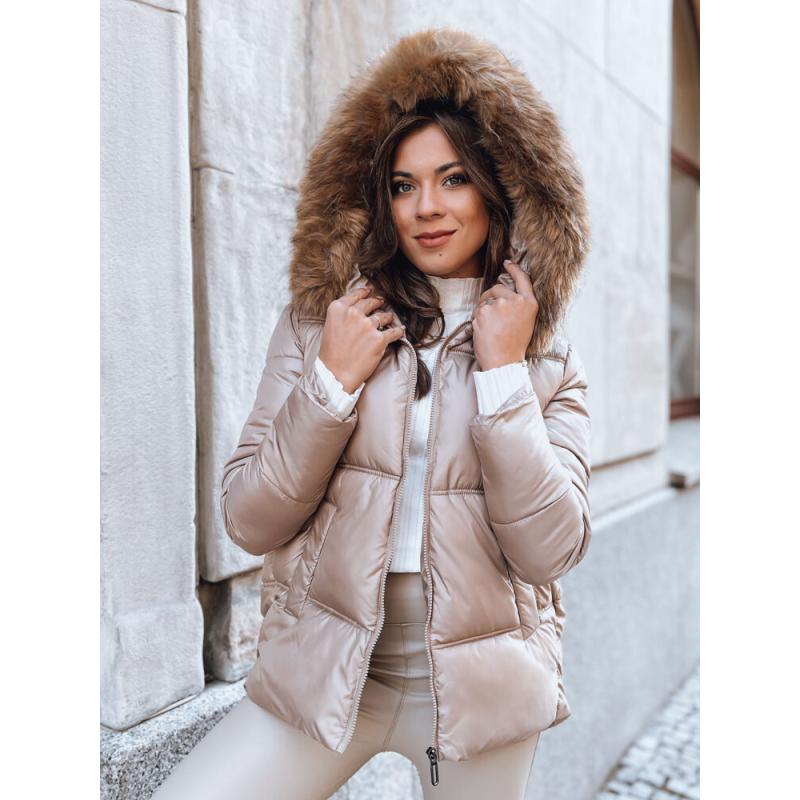 Dámská prošívaná zimní bunda SPARKLE hnědá