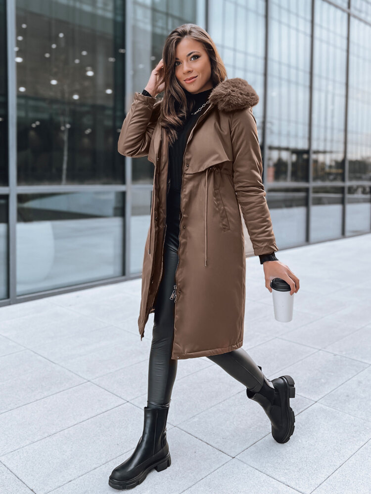 Dámska zimná bunda parka LUSTER coffee