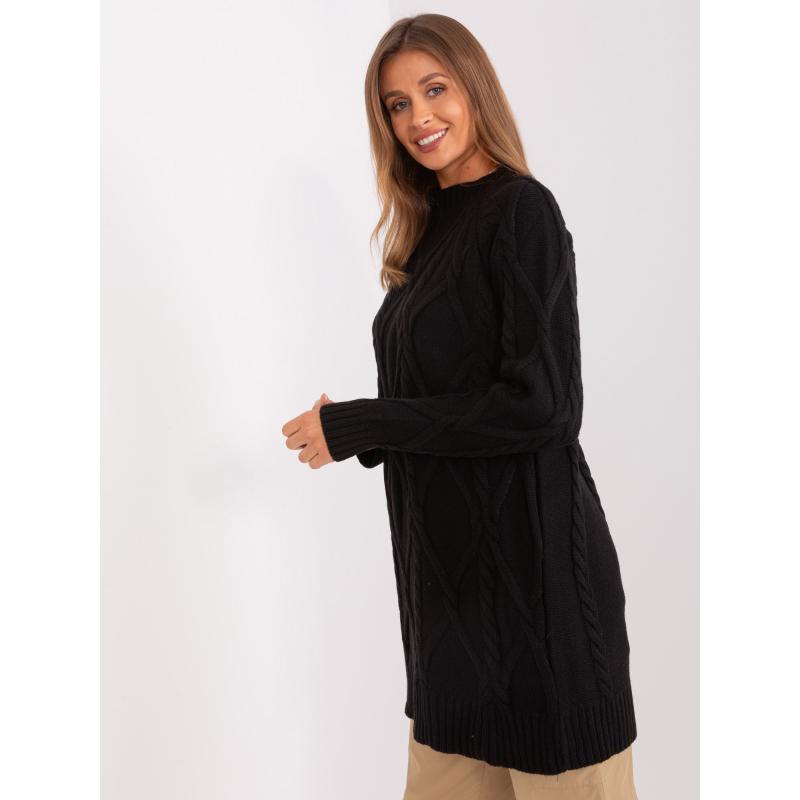 Női kockás kötött ruha UASTE fekete