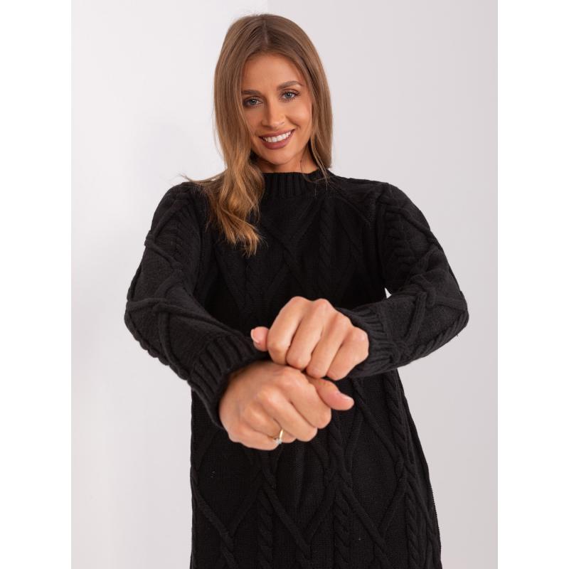 Női kockás kötött ruha UASTE fekete
