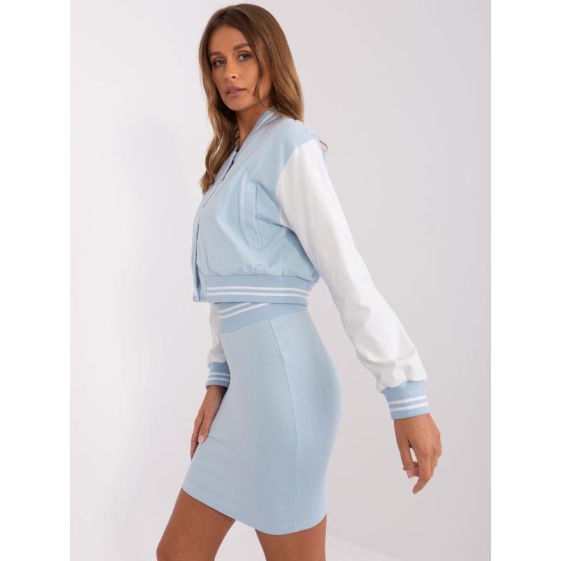 Dámský komplet s krátkou mikinou IOSO světle modrý