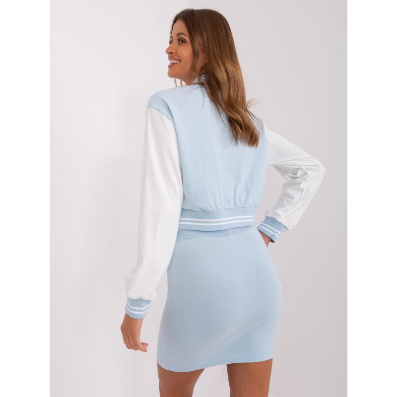Dámský komplet s krátkou mikinou IOSO světle modrý