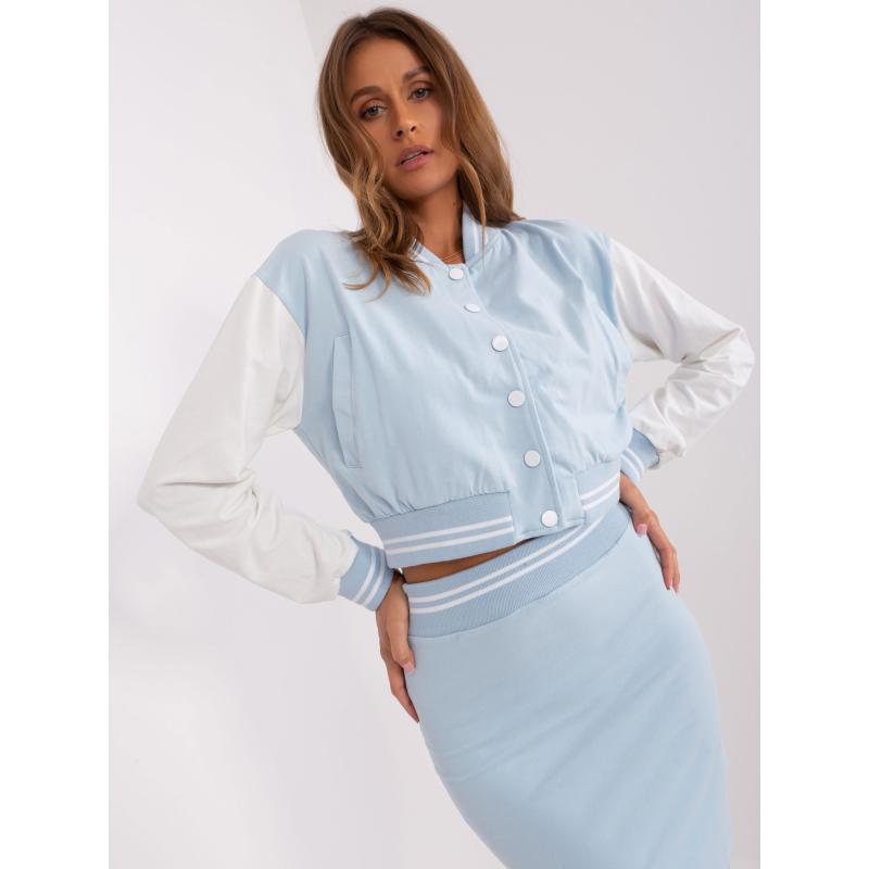 Dámský komplet s krátkou mikinou IOSO světle modrý