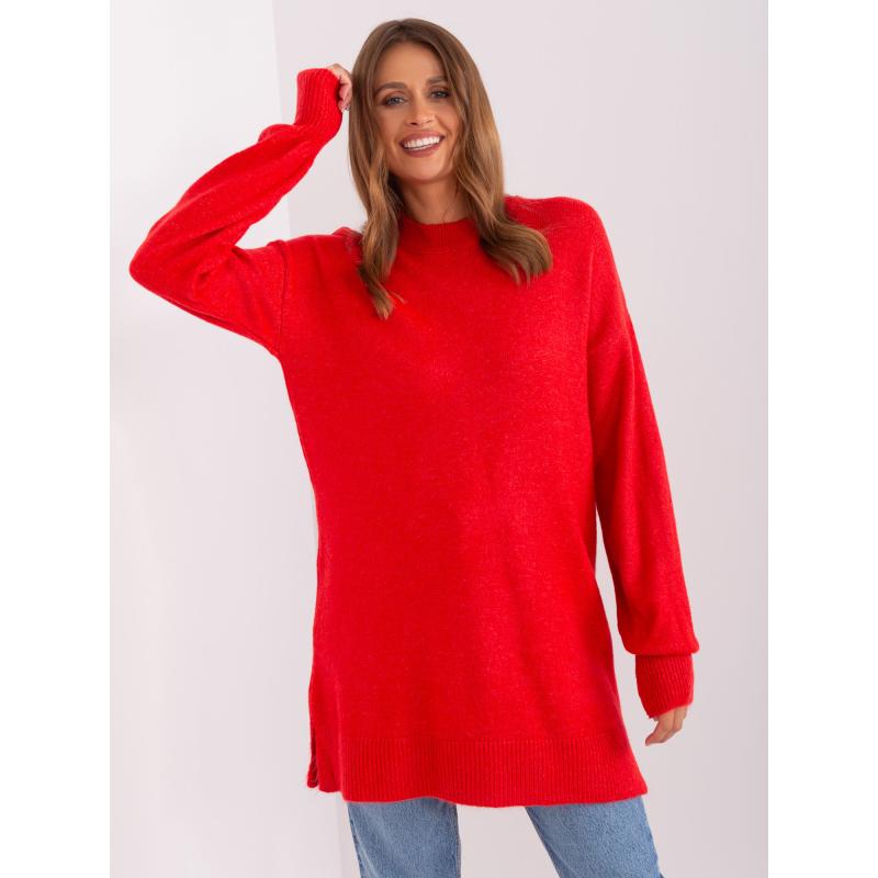 Dámský svetr s kulatým výstřihem oversize GAT červený 