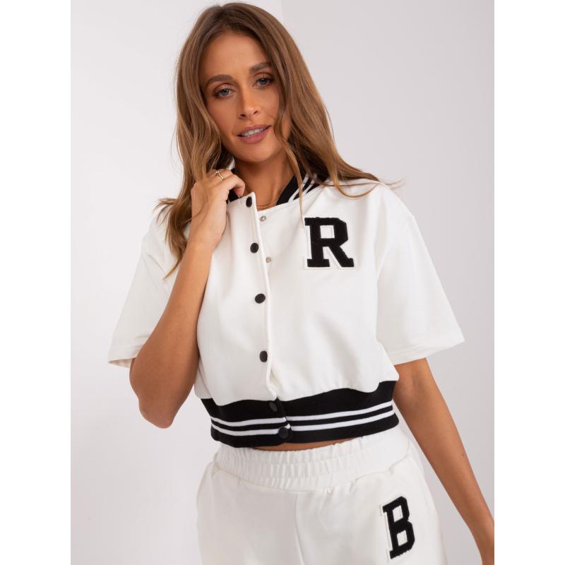 Női szett rövid pulóverrel OACHI ekrü színben