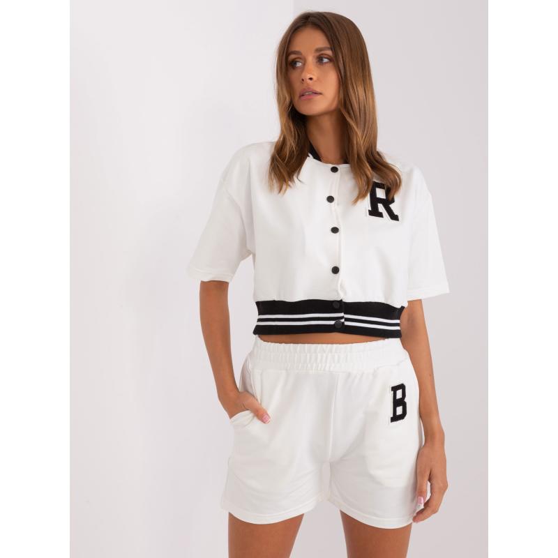 Női szett rövid pulóverrel OACHI ekrü színben
