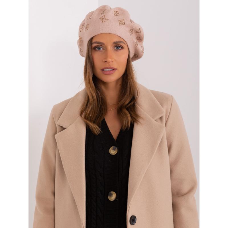 Női barett applikációkkal EMM bézs színben