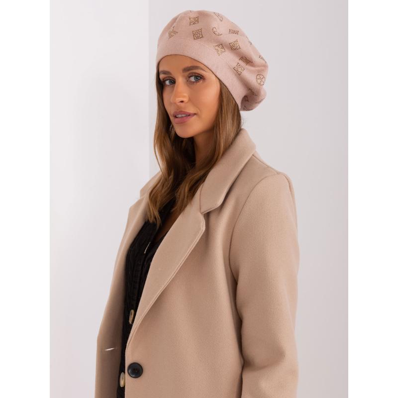 Női barett applikációkkal EMM bézs színben