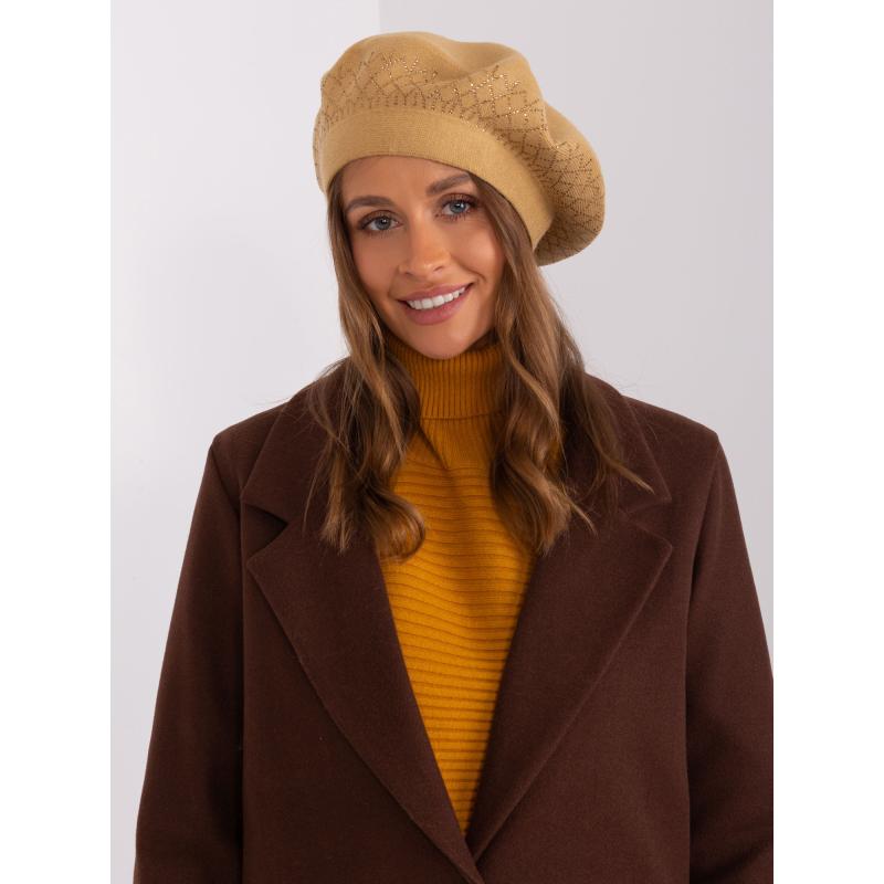 Dámský baret s aplikací ECERY hnědý 