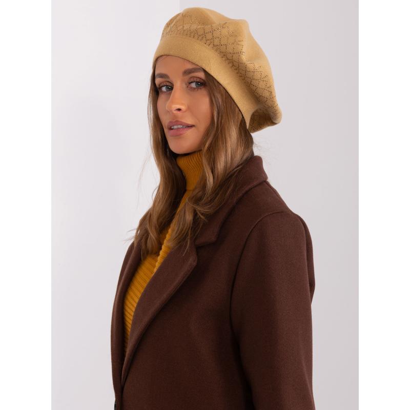 Dámský baret s aplikací ECERY hnědý 