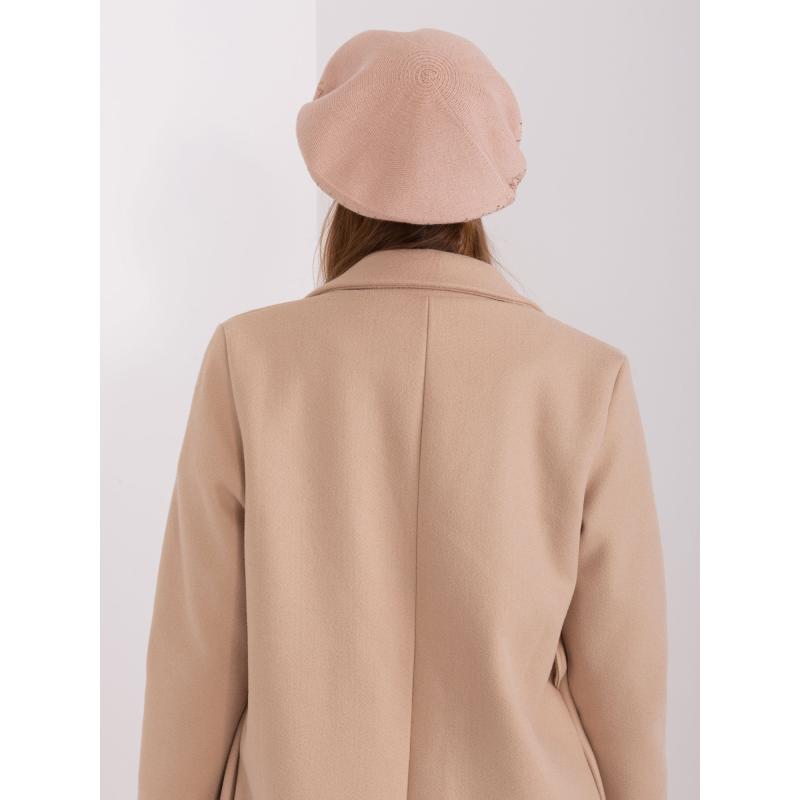 Dámský baret s kamínky USTO béžový 