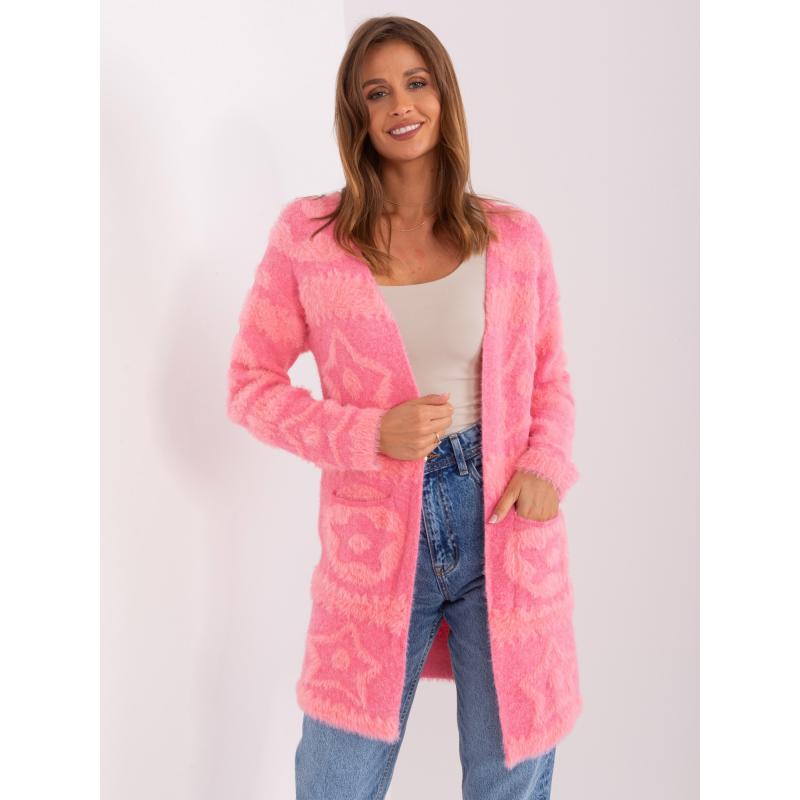 Női pulóver zsebekkel ENDLA rózsaszín