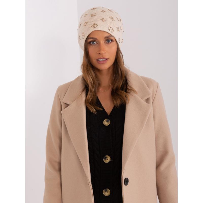Dámská čepice s kamínky IMIKI světle béžová