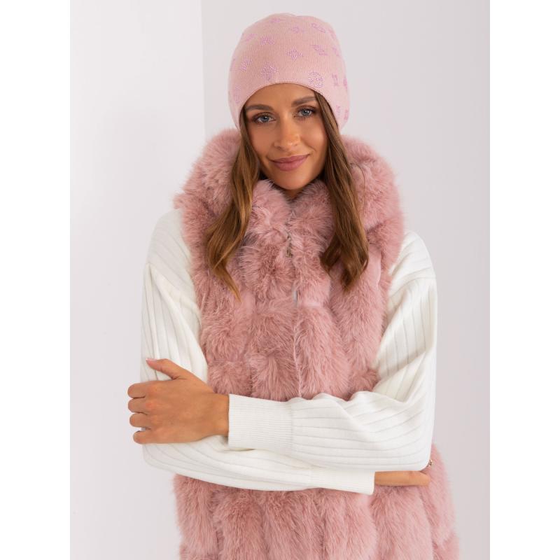 Dámská čepice s aplikací UROTHE růžová
