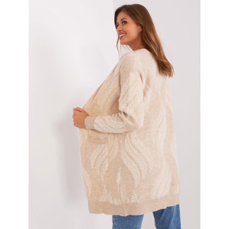 Dámský svetr s kapsami ACKA světle béžový  