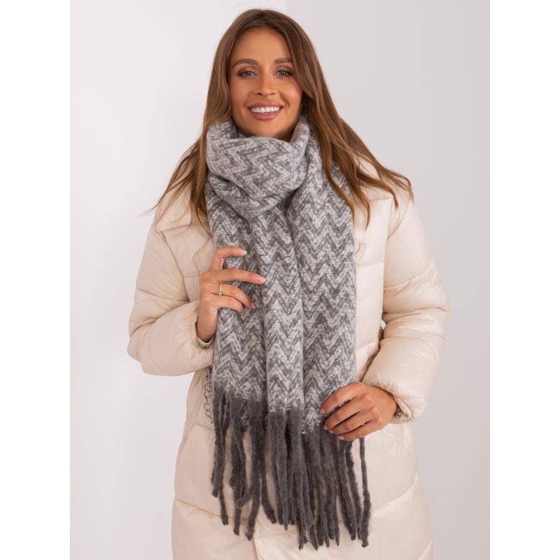 Dámská šála vzorovaná REE šedobílá 