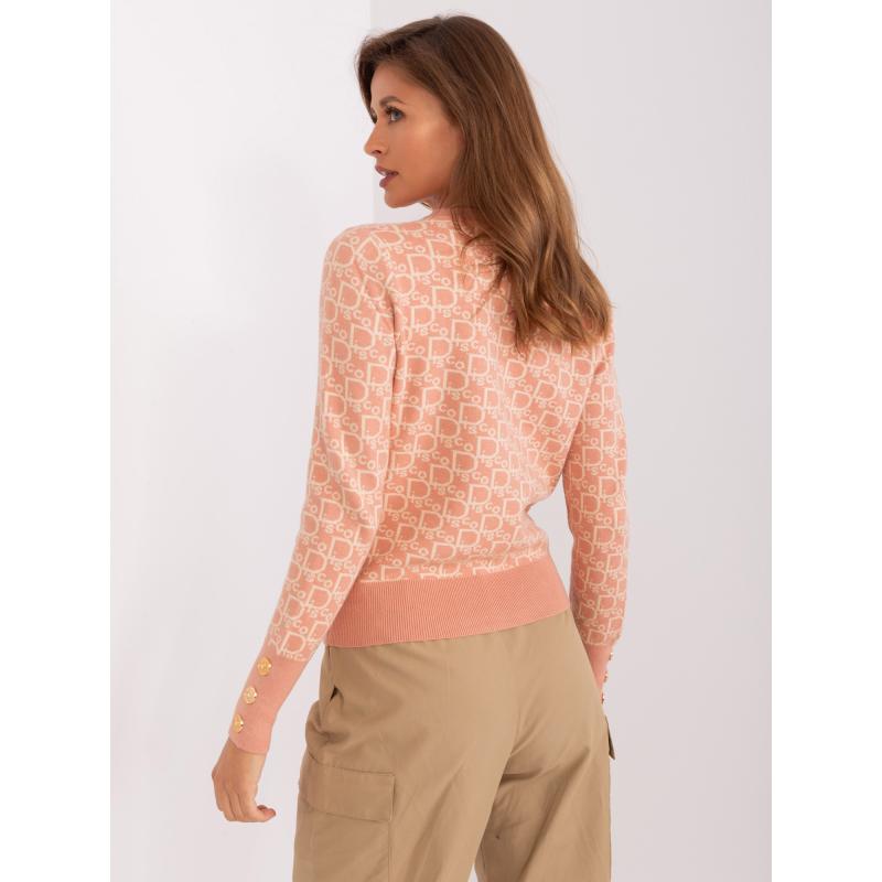 Dámsky vzorovaný sveter UATE ružovo-béžový